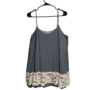 Matilda Jane Blue and Orange Camisole with Lace Trim